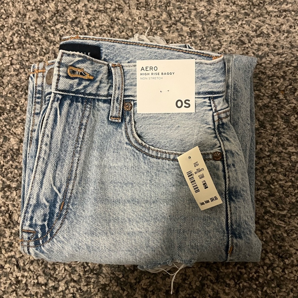 Women's Light Blue High Rise Baggy Jeans